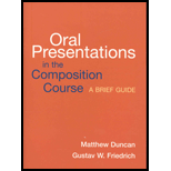 Image for ORAL PRESENTATIONS IN COMPOSITION CRSE.